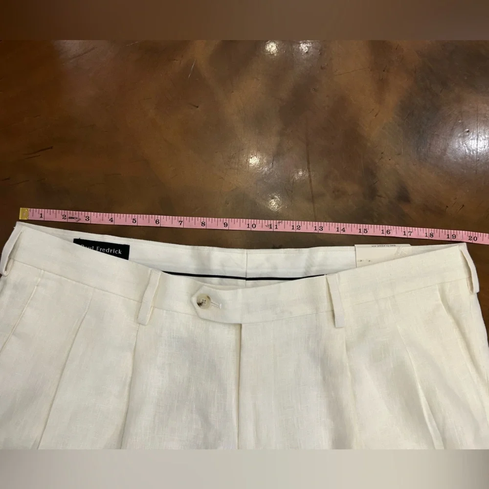 PAUL FREDRICK - men’s Ivory Linen Pants NWT